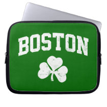 boston irish st patrick's shamrock clover southie laptop sleeves
