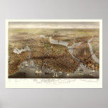 Boston, MA Panoramic Map - 1873 posters
