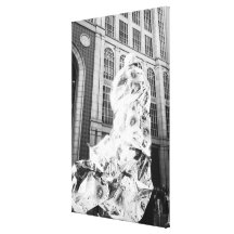 Boston, MA USA, Runner in Foil Boston Marathon Canvas Print