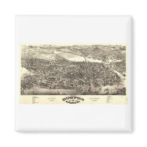 Boston, Massachusetts in 1880 Fridge Magnets