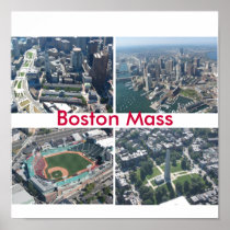 Boston Montage Aerial Poster