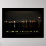 Boston - Panorama view at night Poster