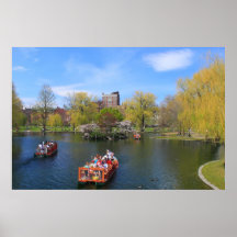 Boston Public Garden Swan Boats in Spring Poster