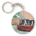 Boston pups peekaboo keychain