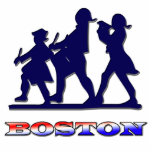 Boston Red White and Blue photo sculptures