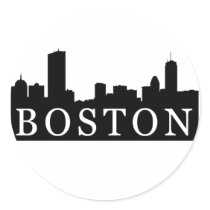 Boston Skyline Round Sticker