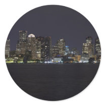 Boston Skyline Round Sticker