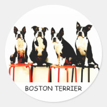 BOSTON TERRIER 丸形シール・ステッカー