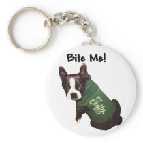 Boston Terrier:  Bite Me! Keychain