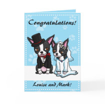 Boston Terrier Bride and Groom card