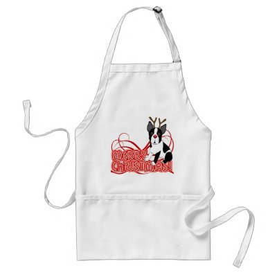 Boston Terrier Christmas Aprons by totallypainted