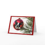 Boston Terrier Christmas Card Ball