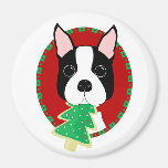 Boston Terrier Christmas Fridge Magnets