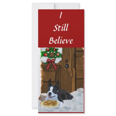 Boston Terrier Christmas Gifts Custom Rack Card by DogsByDezign