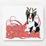 Boston Terrier Christmas mousepads