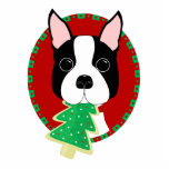 Boston Terrier Christmas Ornament Acrylic Cut Outs