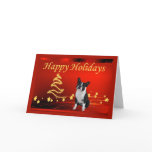Boston Terrier Christmas Stars Greeting Card