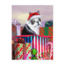 Boston Terrier Christmas Surprise Postcard