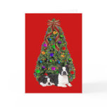 Boston Terrier Christmas Tree Card