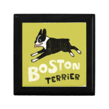 Boston Terrier Cool Retro Style Jewelry Box