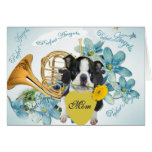 Boston Terrier Daisy For Mom Card
