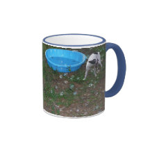 Boston Terrier eating bubbles Mug