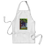 Boston Terrier eyes squirrel in tree dog painting Apron
