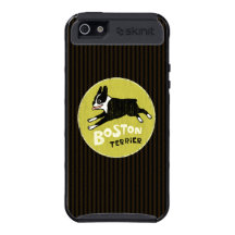 Boston Terrier - Fun Retro Style Design (green) Case For iPhone 5