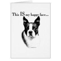 Boston Terrier Happy Face Greeting Card