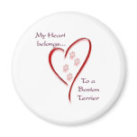 Boston Terrier Heart Belongs Refrigerator Magnet