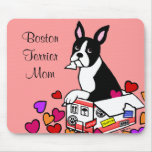 Boston Terrier in the Box Cartoon Mousemat