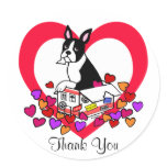 Boston Terrier in the Box Cartoon Sticker