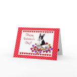 Boston Terrier in the Box Cartoon Valentine Card