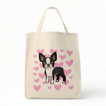 Boston Terrier Love Canvas Bags