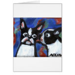 Boston Terrier love kiss painting Greeting Card