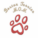 Boston Terrier Mom Text Design embroidered shirts