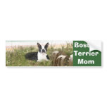 Boston Terrier Mum Bumper Sticker Beachgrass bumper stickers