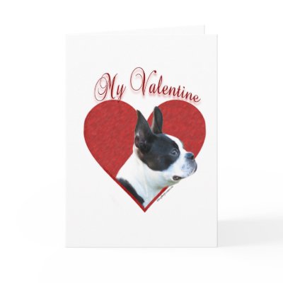Boston Terrier My Valentine Card by GreyWolfCreation