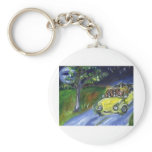 Boston Terrier nighttime car ride Key Chains