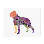 Boston Terrier Patchwork Pet Postcard
