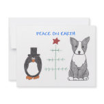 Boston Terrier Peace On Earth Personalized Invitations