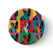 Boston Terrier Pop-Art Pins