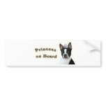Boston Terrier:  Princess on Board bumper stickers