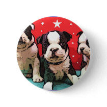 Boston Terrier puppies button