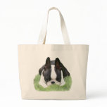 Boston terrier puppy resting canvas bag