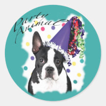 Boston Terrier Round Sticker