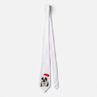 Boston Terrier Santa Tie by foothillsmkt