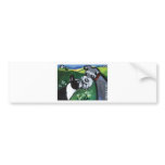 Boston Terrier & Schnauzer sniff Bumper Stickers