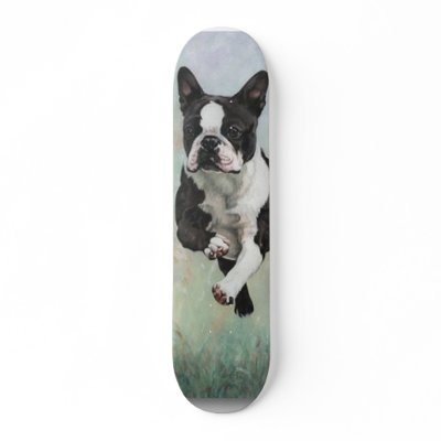 Boston Terrier Skateboard by foothillsmkt