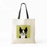 Boston Terrier Smile Canvas Bags